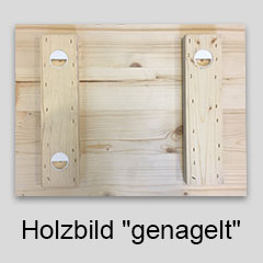 Holzbild genagelt Rückseite